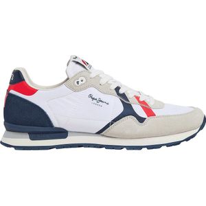 Lage sneakers Brit Road PEPE JEANS. Leer materiaal. Maten 43. Wit kleur