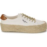 Pepe Jeans - PLS10412 - Sneakers - Wit - Stof - Vetersluiting - Casual