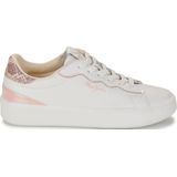 PEPE JEANS - Dobbie Seal - Lage Sneakers - Wit/Roze - Leer