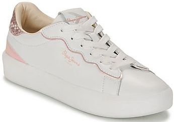 PEPE JEANS - Dobbie Seal - Lage Sneakers - Wit/Roze - Leer