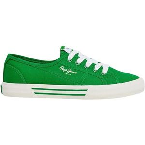 Pepe Jeans Dames Brady Basic W Sneaker, groen (Ivy Green), 4 UK, Groene klimop groen, 4 UK