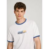 Pepe Jeans - PM509437 T-shirt - Wit - Biologisch Katoen - Korte Mouwen