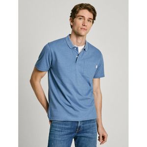 Pepe Jeans - Rechte Polo - Blauw - Katoen/Polyester
