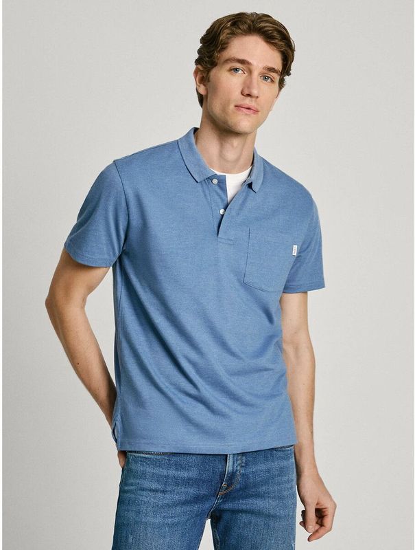 PEPE JEANS - Rechte Polo - Blauw - Katoen