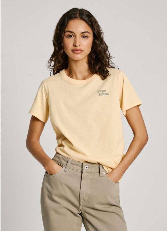 PEPEJEANS - Lichtgewicht T-shirt - Geel - 100% Duurzaam Katoen