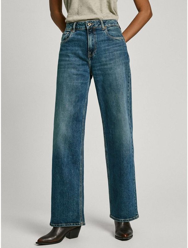 Pepe Jeans - PL204699HW6 - Jeans - Blauw - Losse Pasvorm - Hoge Taille - Duurzaam Katoen