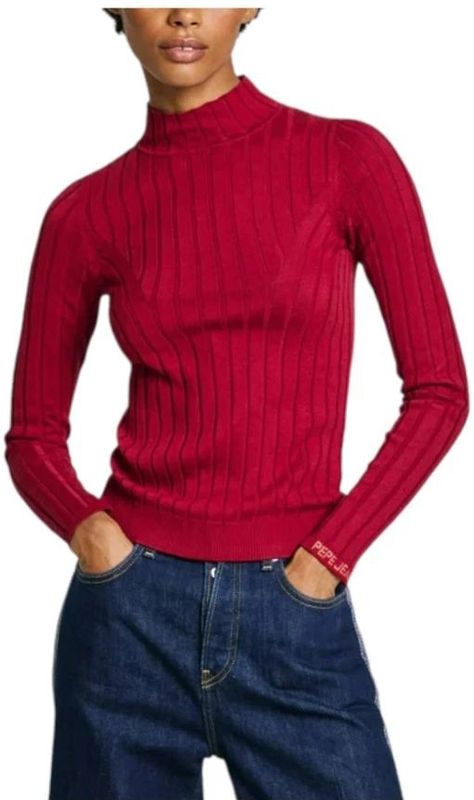 Pepe Jeans - Elegant Turtleneck Jersey - Rood - Dames