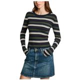 Pepe Jeans - Casual Trui - Veelkleurig - Viscose - Geribde Details