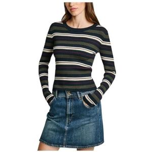 Pepe Jeans - Casual Trui - Veelkleurig - Viscose - Geribde Details