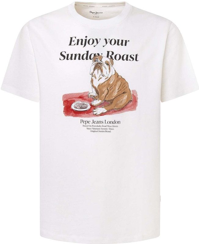 T-shirt - Marineblauw - Biologisch Katoen - Hondenillustratie