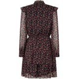 Pepe Jeans - Dames Jurk - Veelkleurig - Polyester - Bloemenprint met Transparante Mouwen