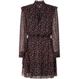 Pepe Jeans - Dames Jurk - Veelkleurig - Polyester - Bloemenprint met Transparante Mouwen