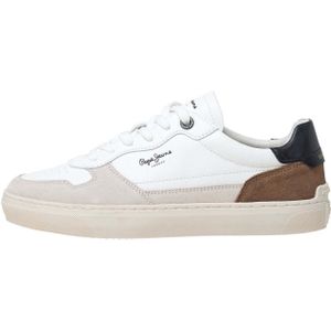 Pepe Jeans - PMS00019 Camden - Sneakers - Wit - Leren en Suède