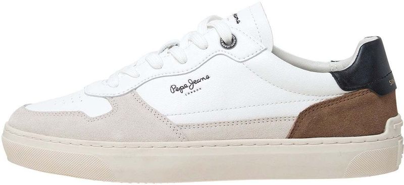 Pepe Jeans - PMS00019 Camden - Sneakers - Wit - Leren en Suède