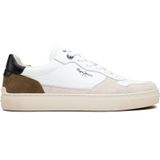 Pepe Jeans - PMS00019 Camden Sneakers - Wit - Leren - Casual - Plat
