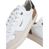Pepe Jeans - PMS00019 Camden Sneakers - Wit - Leren - Casual - Plat