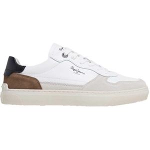 Pepe Jeans - PMS00019 Camden Sneakers - Wit - Leren - Casual - Plat