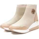 Xti - 14146702 - Enkellaarsjes - Beige - Wig van 7 cm - Casual