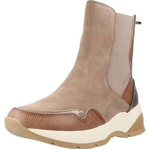 Carmelavoor vrouwen. 16117003-TAUPE Enkellaarsjes 161170 taupe (37), Bruin, 1 tot 3 cm, Suède, Ritssluiting, Casual