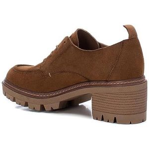 Carmelavoor vrouwen. 16113303-CAMEL Schoenen 161133 bruin -Hoogte hak 7cm (40), Leer, 5 tot 8 cm, Veters, Casual