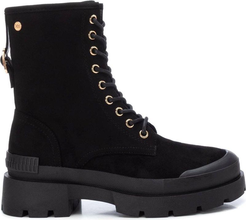 Xti - 14202503-BEIGE - Enkellaarsjes - Bruin - 3 tot 5 cm - Veters en Ritssluiting