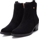 Xti - 14203902 - Enkellaarsjes - Zwart - Hakhoogte 5 cm - Ritssluiting - Casual