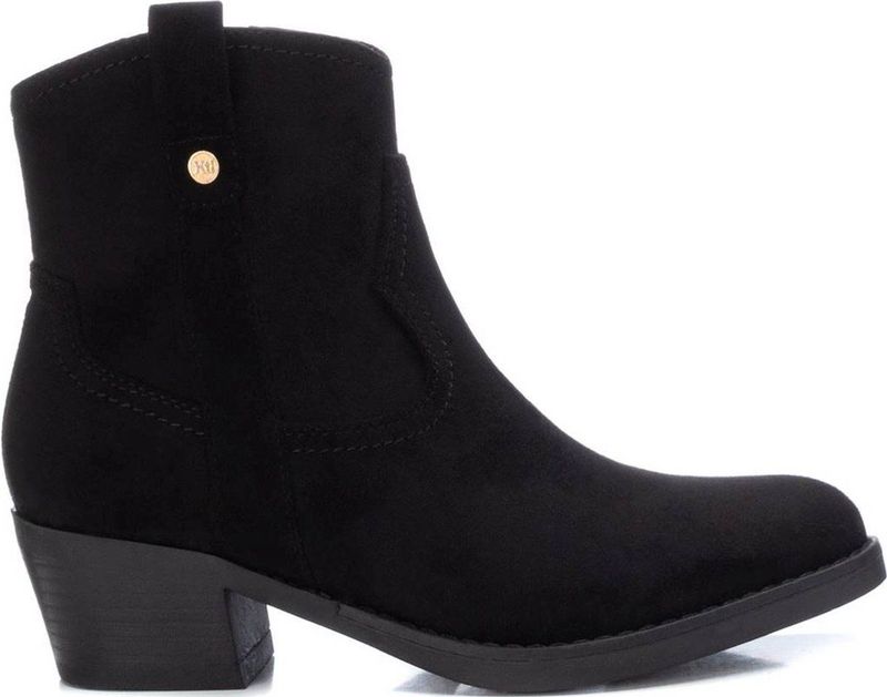 Xti - 14203902 - Enkellaarsjes - Zwart - Hakhoogte 5 cm - Ritssluiting - Casual