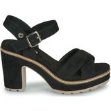 Refreshvoor vrouwen. 17156004-BEIGE Leren sandalen 171560 beige (37), 5 tot 8 cm, Gesp, Casual, Feest