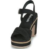 Refreshvoor vrouwen. 17156004-BEIGE Leren sandalen 171560 beige (37), 5 tot 8 cm, Gesp, Casual, Feest