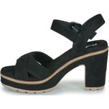 Refreshvoor vrouwen. 17156004-BEIGE Leren sandalen 171560 beige (37), 5 tot 8 cm, Gesp, Casual, Feest