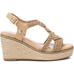 XTI Damessandalen, comfortabele en veelzijdige schoenen, vrijetijdsmode, beige 54, 37 EU