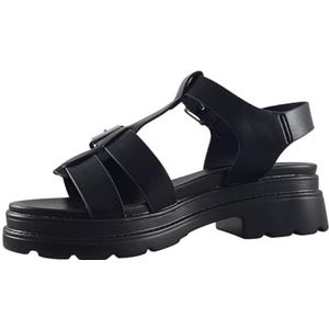 XTI 142314, platte sandalen voor dames, Zwart, 39 EU
