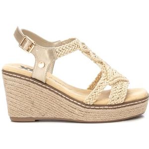 XTI Damessandalen, comfortabele en veelzijdige schoenen, vrijetijdsmode, Goud 78, 38 EU