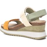 XTI - Damessandalen - Groen - Huidachtig Materiaal - Klittenbandsluiting