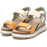 XTI - Damessandalen - Groen - Huidachtig Materiaal - Klittenbandsluiting