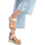 XTI - Damessandalen - Groen - Huidachtig Materiaal - Klittenbandsluiting