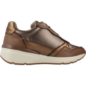 Carmelavoor vrouwen. 16183003-HIELO Leren sportschoenen 161830 beige (37), Leer, 1 tot 3 cm, Veters, Casual