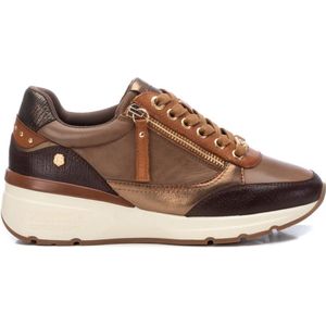 Carmelavoor vrouwen. 16182505-MARRON Leren sneakers 161825 bruin (37), Leer, Plat, Veters, Casual