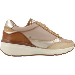 Carmelavoor vrouwen. 16182502-CAMEL Leren sneakers 161825 bruin (37), Leer, 3 tot 5 cm, Ritssluiting, Casual