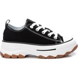 REFRESH 172477 Trainer - Zwart - Canvas - Damestrainer met Verstelbare Veters