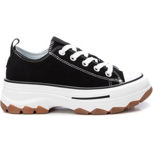 REFRESH 172477 Trainer - Zwart - Canvas - Damestrainer met Verstelbare Veters