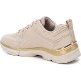 Xti - 14361401-BEIGE - Sportschoenen - Beige - Stof - Plat - Veters - Casual