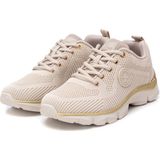 Xti - 14361401-BEIGE - Sportschoenen - Beige - Stof - Plat - Veters - Casual