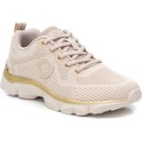 Xti - 14361401-BEIGE - Sportschoenen - Beige - Stof - Plat - Veters - Casual