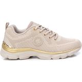 Xti - 14361401-BEIGE - Sportschoenen - Beige - Stof - Plat - Veters - Casual
