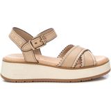 Carmela - 16224702 - Sandalen - Beige - Leer - Gesp - Casual