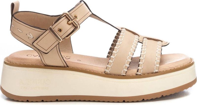 Carmela - 162246 - Leren Sandalen - Beige - Casual - Gesp