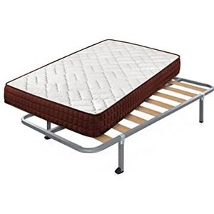 Cama express Viscosoft Ergos matras + lattenbodem Hades met 4 vierkante poten, afmetingen: 80 x 190 cm