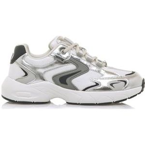 Sneakers - Color-Blocking - Imitatieleer, Mesh - Profielzolen, Ronde Neus