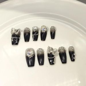 Handgemaakte dragen nagel zwarte vlinder nagel patch draagbare nagel verwijderbare herbruikbare zware industrie explosieflits